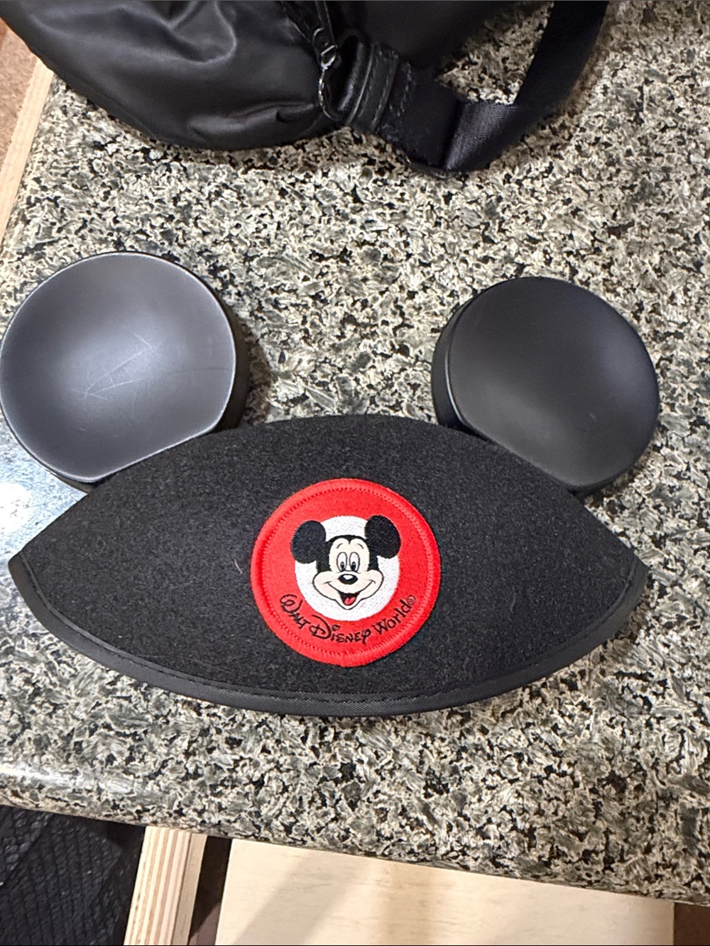 Disney Black Kids Mickey Ear Headband with Red Patch